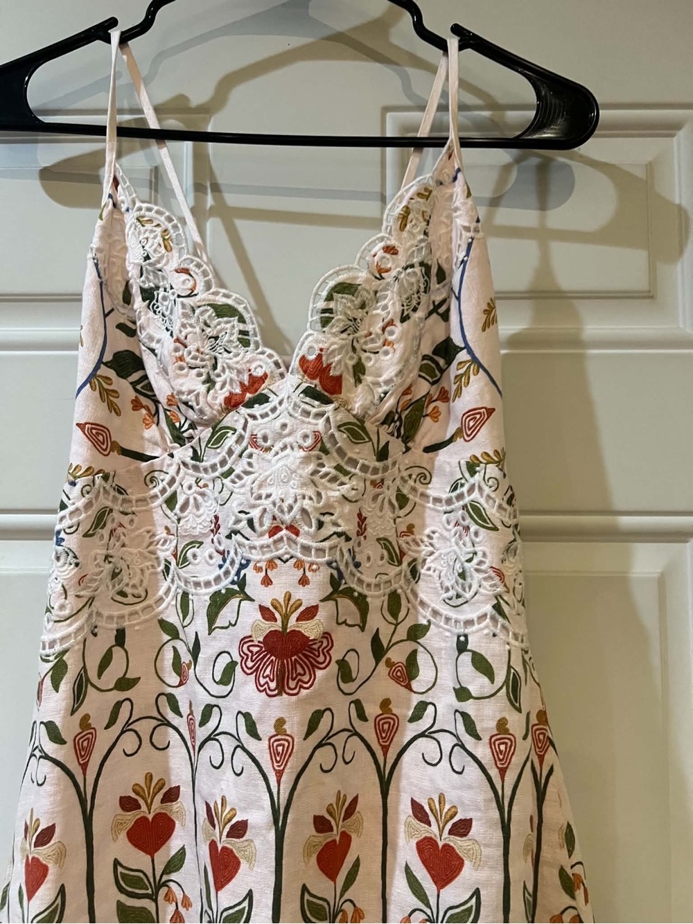 FARM Rio Cream Maxi Dress with Multicolor Floral Embroidery Size Medium - Picture 3 of 10